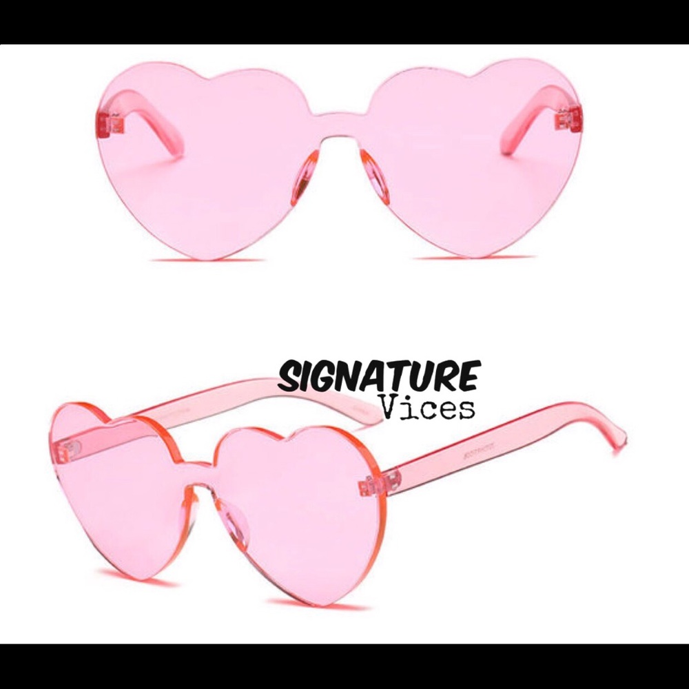 Pink heart shaped sunglasses - PINK ⓈⒽⒶⒹⒺⓈ